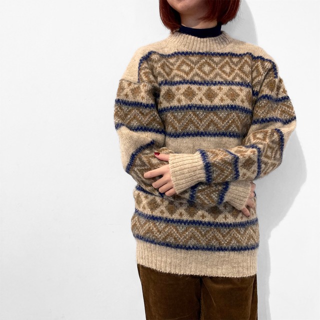Vintage Icelandic Wool Knit Sweater / アイスランド製ウールノルディックニット