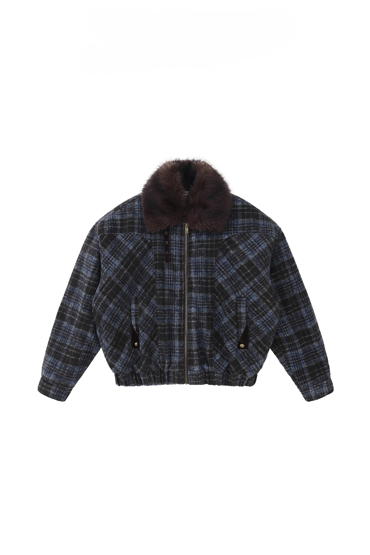 BOOGOOVOGUE Vintage Plaid Wool Bomber