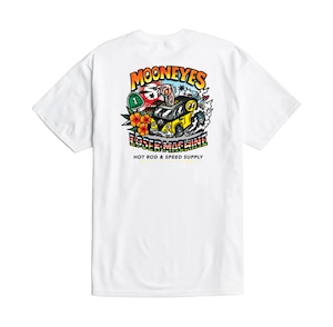 LMC X MOONEYES " PACIFIC COAST HIGHWAY STOCK T-SHIRT " WHITE