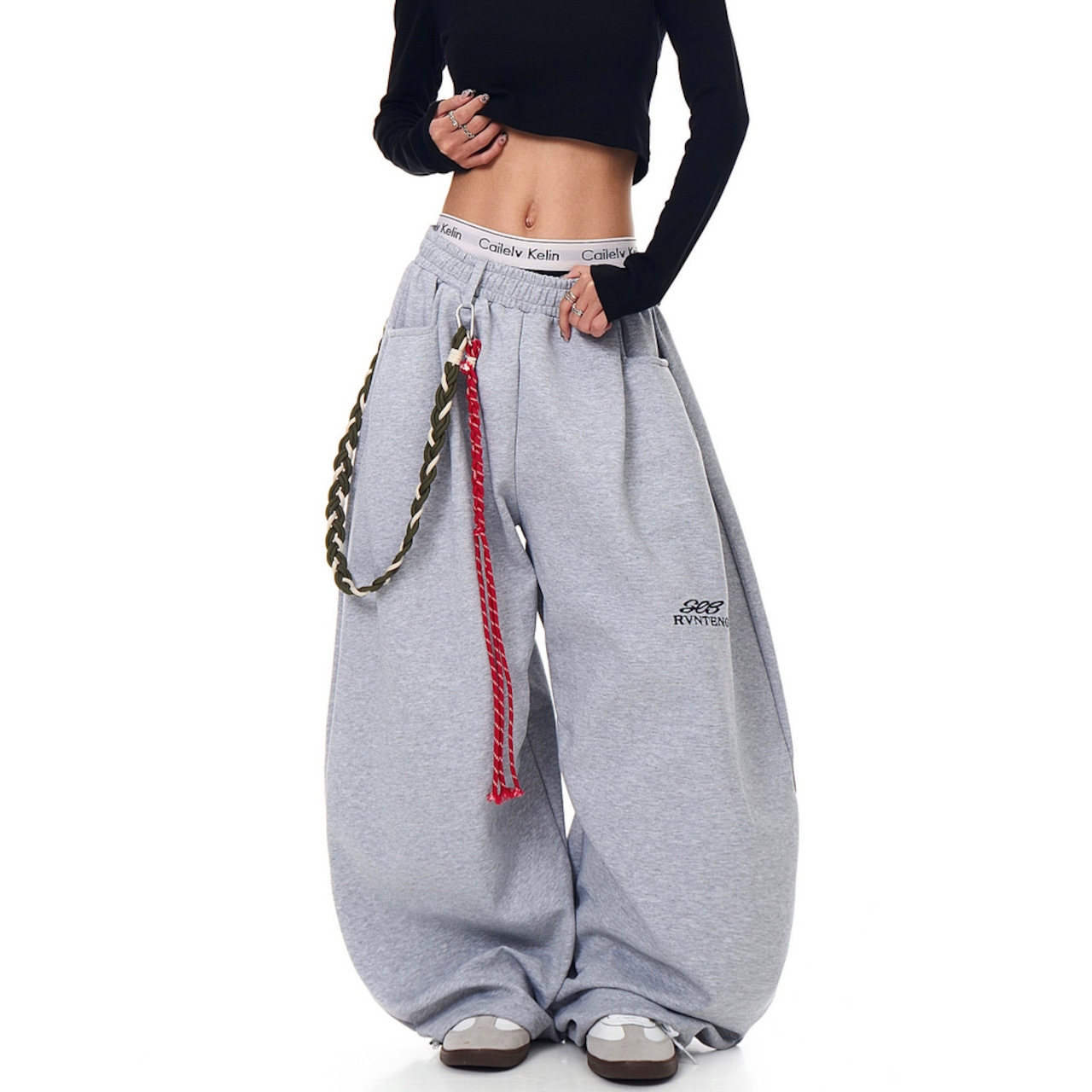 ストリート 迷彩ベルト スウェットパンツ P347