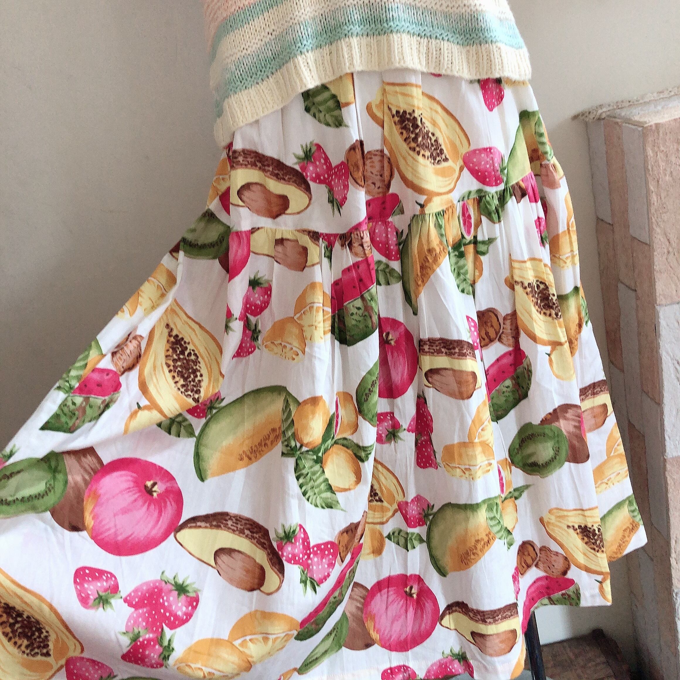 Japan vintage ワコール フルーツ柄スカート | antique piGmalian 