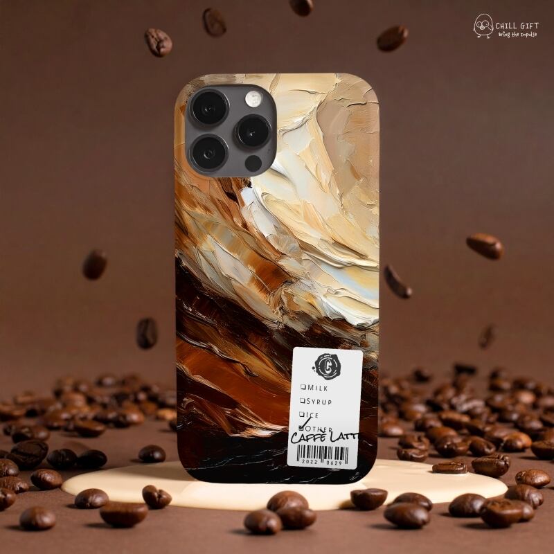 手のひらの中の絵画展~カフェラテ~ スマホケース iPhone Android 全面印刷 カフェメニュー カフェドリンク コーヒー
