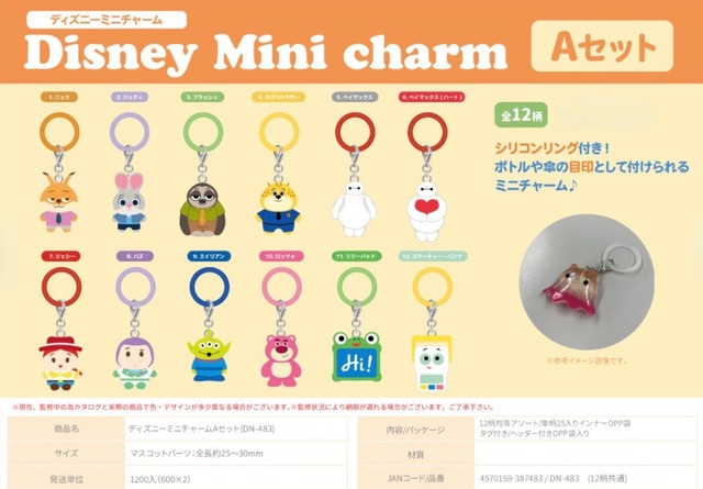 ディズニーめじるしミニチャーム【Aセット】