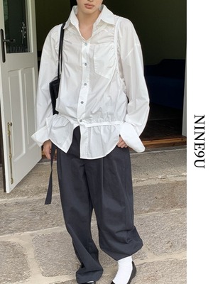 gather oversize blouse 2color【NINE9630】