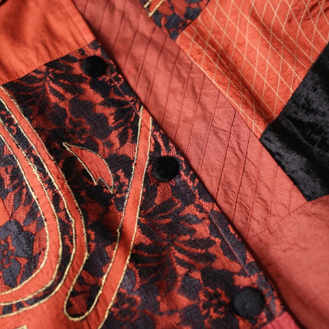 multi fabric panel pattern wide silhouette big jacket