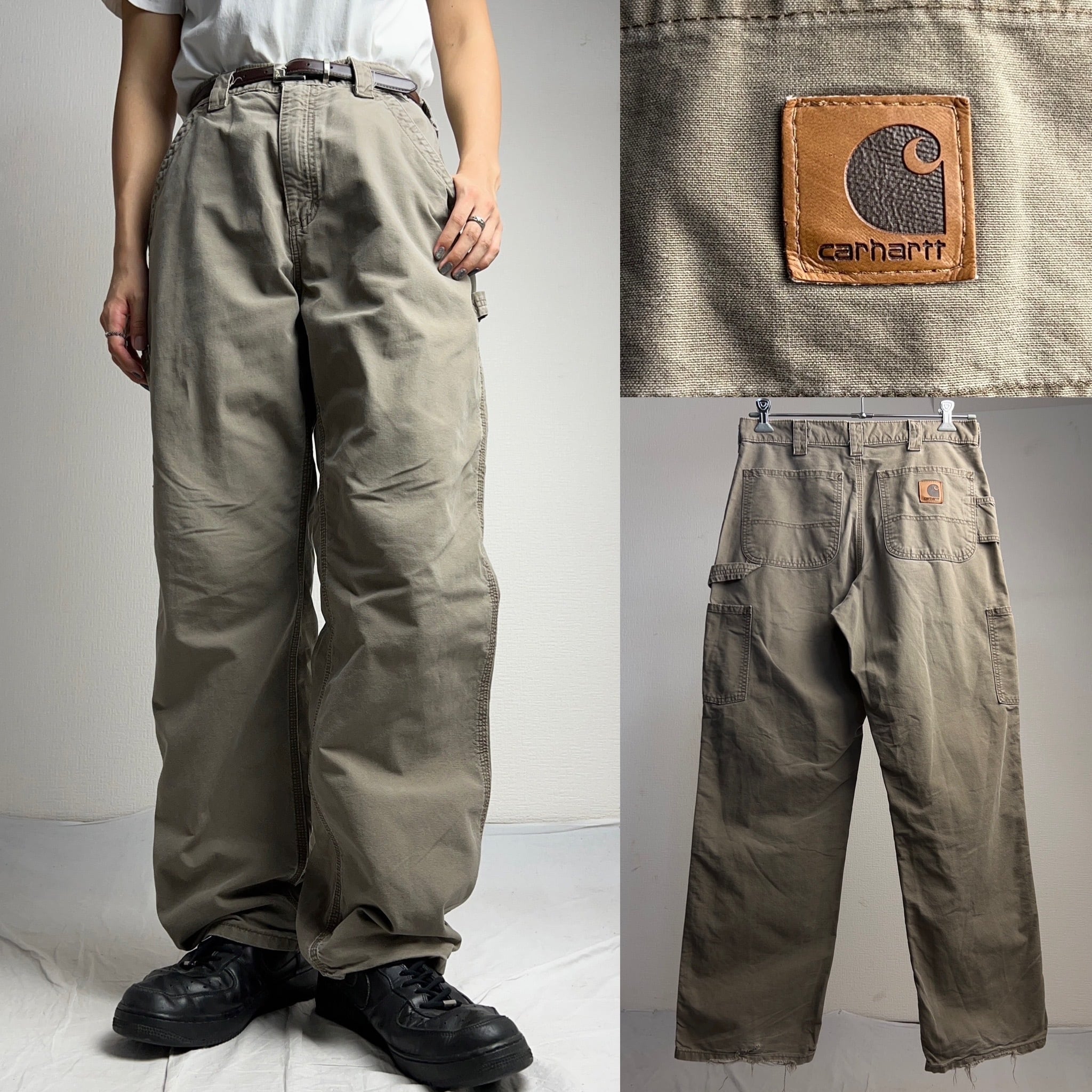 約98cm股下Carhartt カーハート B11 ペインター パンツ ワーク ダック地 ワンポイントロゴ グレー (メンズ 38×30)   O4791