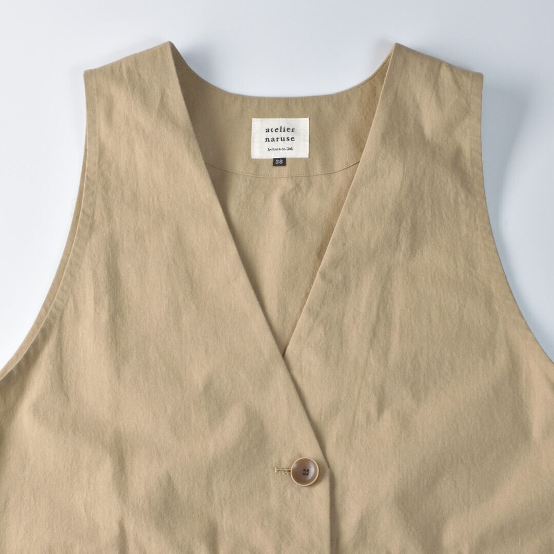 atelier naruse アトリエナルセ ヴィンテージ馬布コットンオーバーオール・ベージュ 人気のオーバーオールが再登場【送料無料】