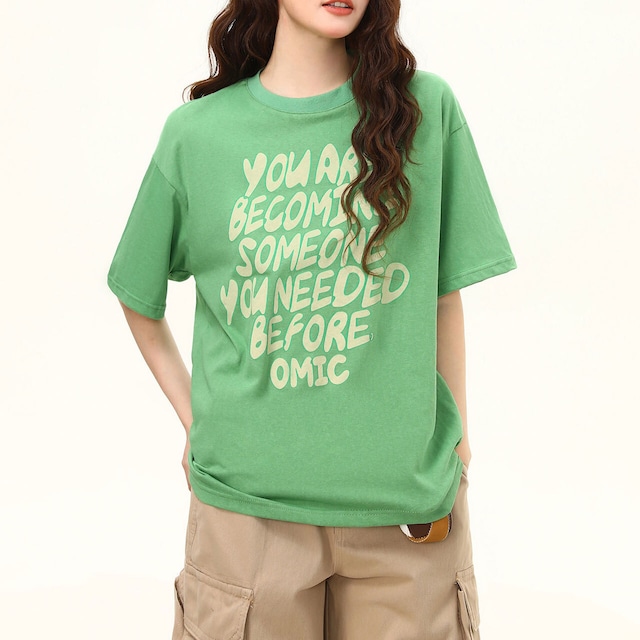 レトロレタリングアートプリントTシャツ 1col R02439