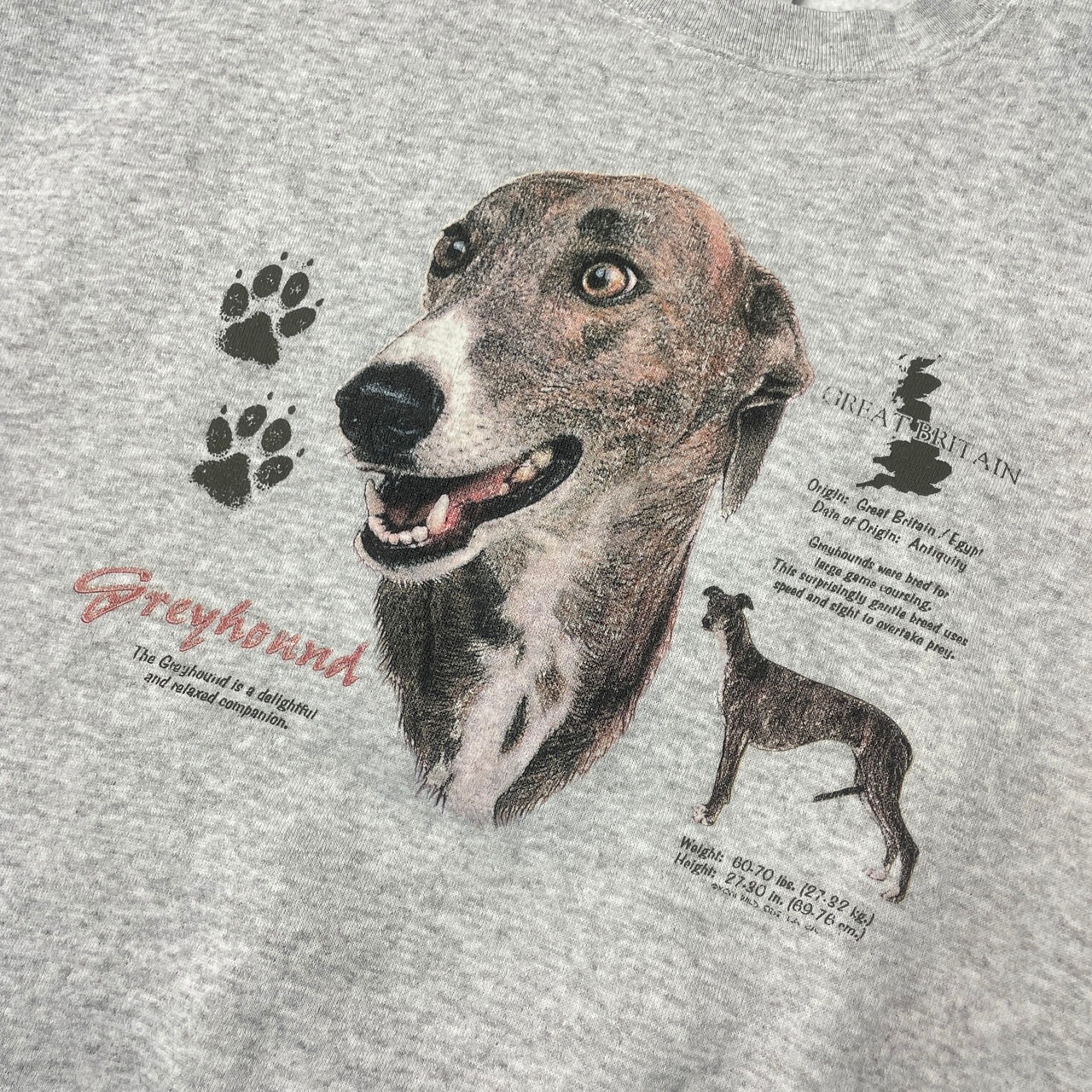 00年代 GREYHOUND プリントスウェットシャツ アニマル メンズXL 古着 