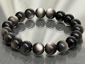 No.2351-6 シルバーオブシディアンブレスレット
