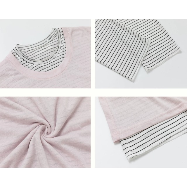 border layered long tee　ボーダーレイヤードロングティー　J2128