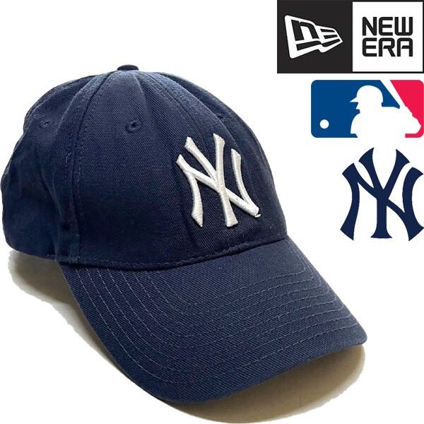 1点物◇ニューエラNYヤンキースMLB紺ウールキャップ帽子US古着メンズ