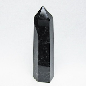 黒水晶 ポイント モリオン 六角柱 置物 一点物 152-4370