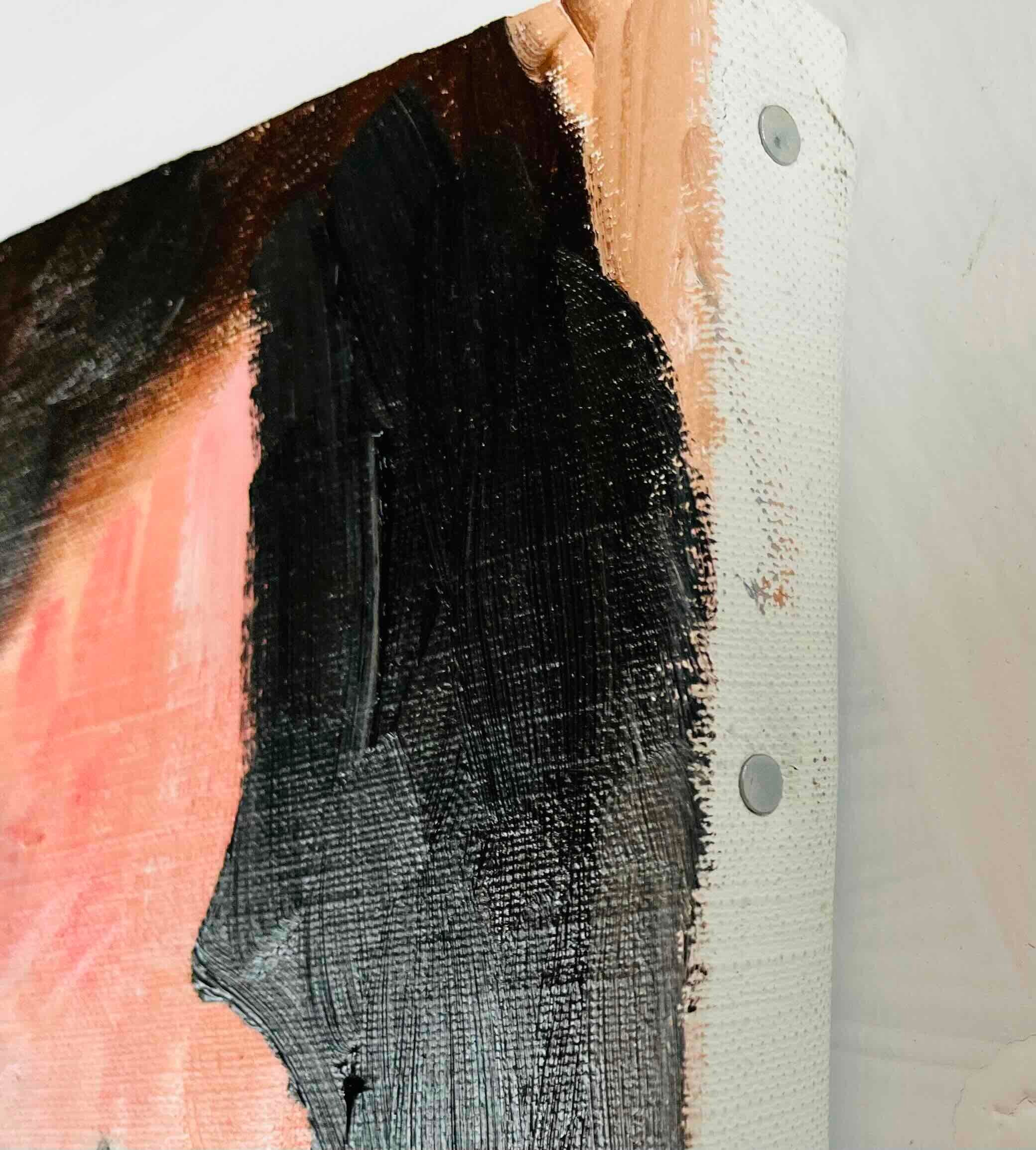 38×46㎝「キス待ちおじさん」F8・油彩・原画 | かいがのみせ