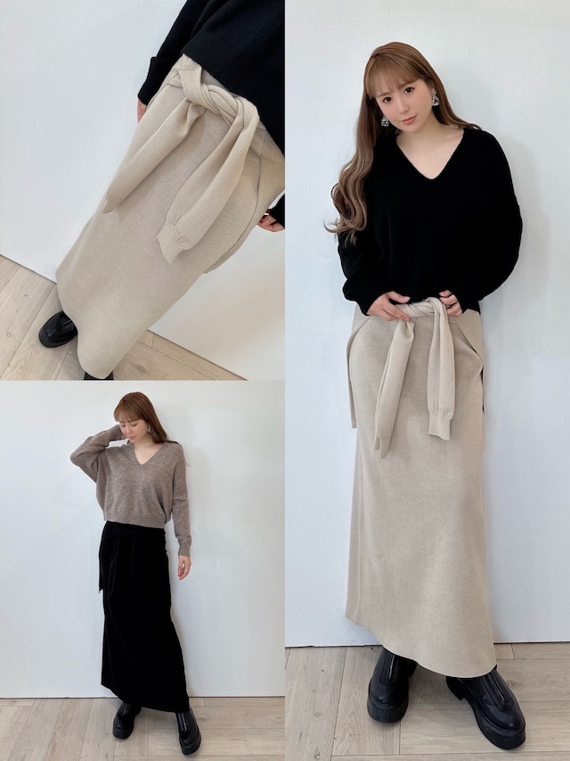 レイヤード風knitスカート ¥9,000+tax