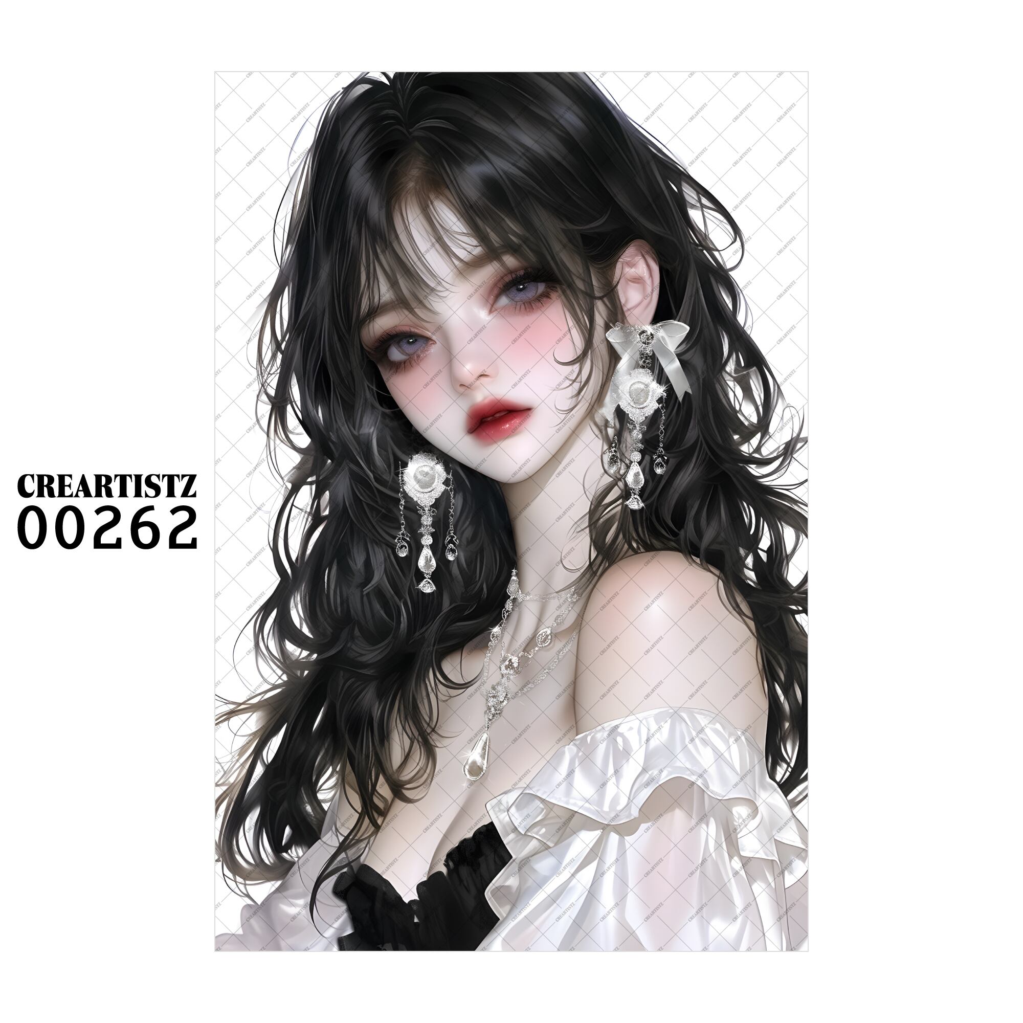 00262 ガール キュート オリジナル ペーパー/ステッカー 4枚セット CREARTISTZ