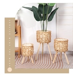 プランタースタンド ︱ ラタン 編み込み 鉢カバー 北欧 三脚スタンド 室内 観葉植物 おしゃれ 30cm