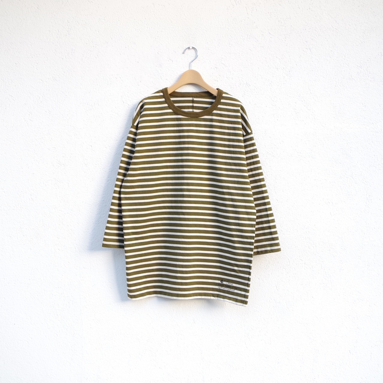 one f × 4ROOM HB Border Tee　OLIVE / NATURAL 再入荷