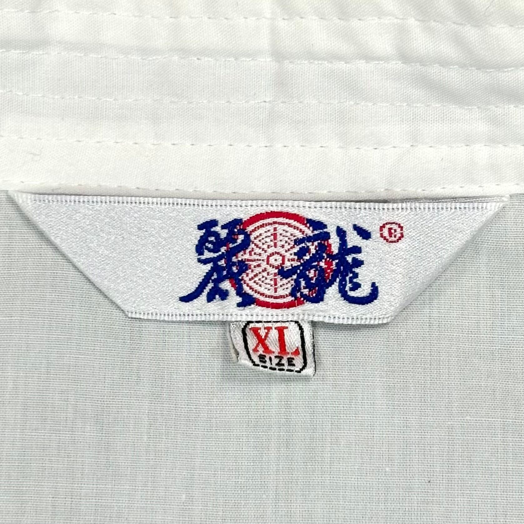 Men's】 ホワイト カンフー シャツ / 古着 チャイナ チャイナ Men's】 ホワイト カンフー シャツ / 古着 チャイナ チャイナ