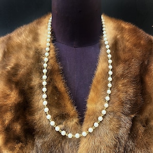 Fake pearl chain long necklace