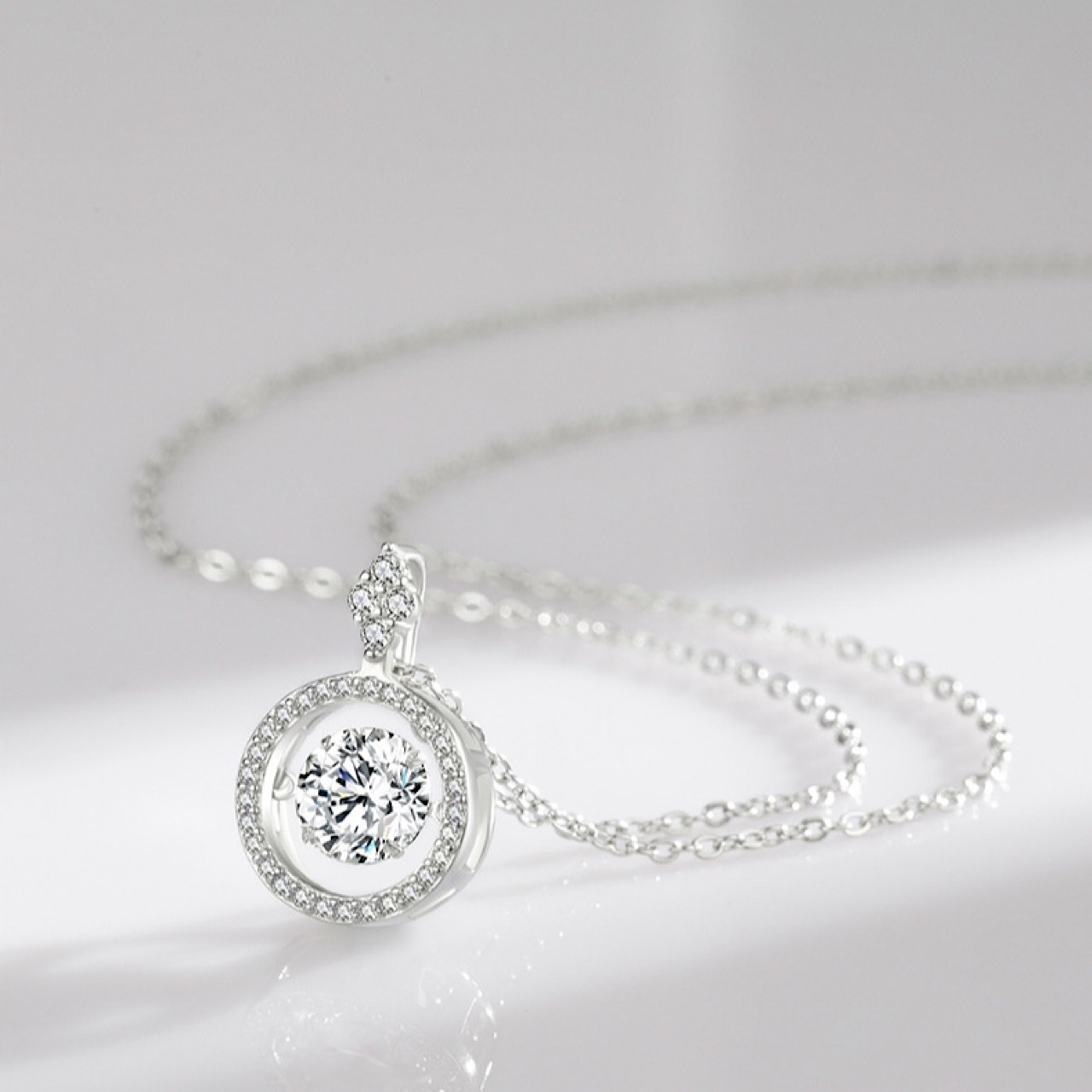 ペンダント　おしゃれ キラキラ ダイヤモンド シルバー ネックレス - 3