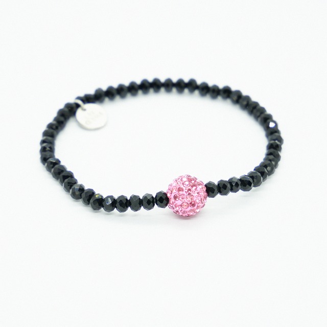 Ball Beads Bracelet ｜Pink x Black