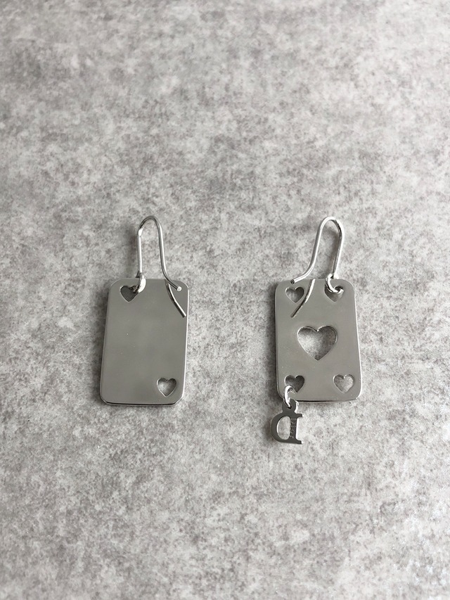 Christian Dior クリスチャン ディオール ピアス シルバー ハートトランプ vintage ヴィンテージ オールド i6xys2