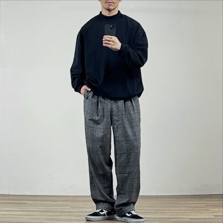 25AW》【LA MOND】 DRAWST MOCK NECK COTTON LONGTEE ラモンド ドロー