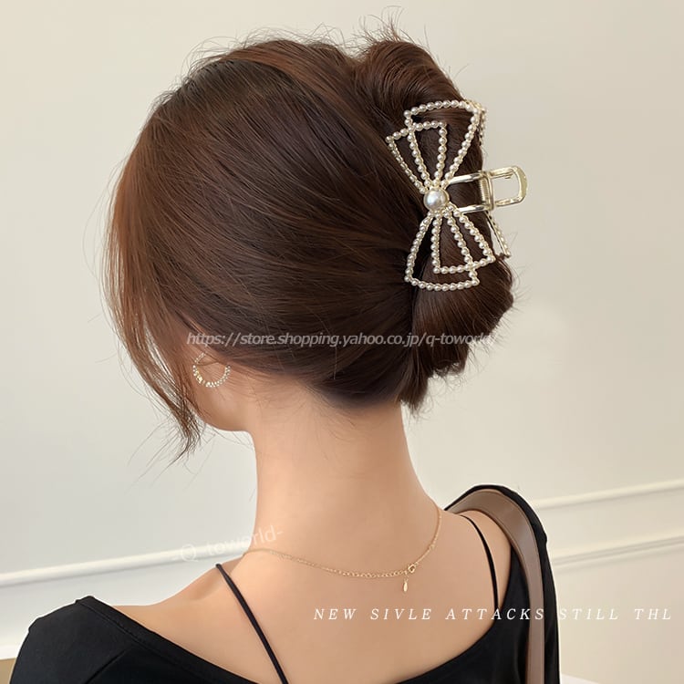 riu Ribbon barrette ヘアアクセサリー ブラック - ヘアアクセサリー