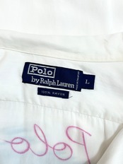 90s Ralph Lauren "RAYON" S/S OPEN COLLAR SHIRT MADE IN SINGAPORE Size L
