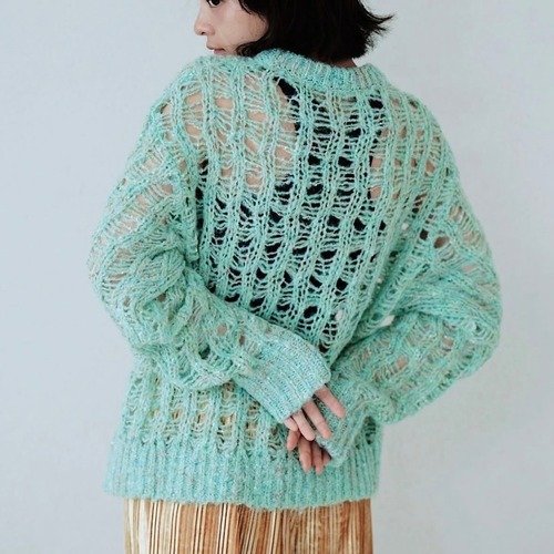 《 期間限定販売10/5(日)まで 》【 HCAE 】LOW GAUGE SHEER KNIT TOP