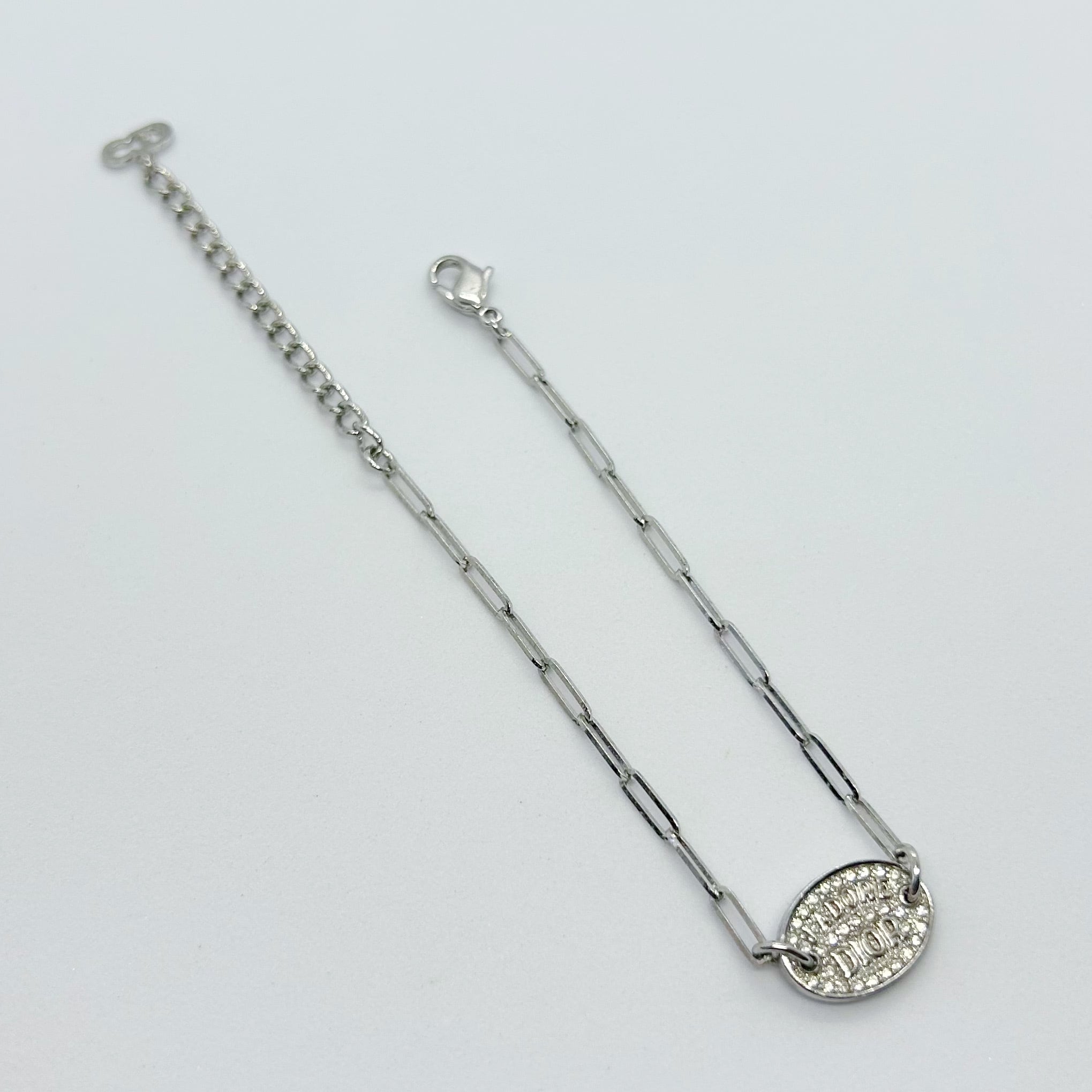 B6012】Christian Dior logo rhinestone bracelet/クリスチャン
