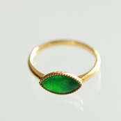 マーキス深緑翡翠 K10YGリング A貨翡翠 jd_rg1456