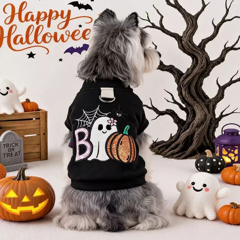 ハロウィンおばけ刺繍スウェット 犬服 01319