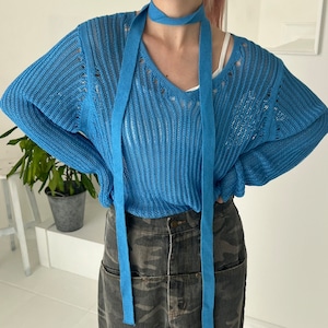 ストール付きざっくり編みBIGニット_LN03076