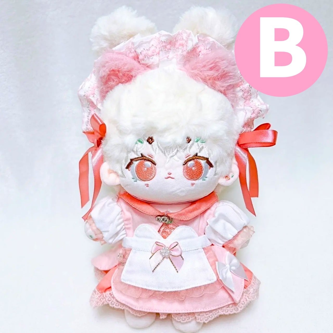 ぬい本体 スケルトンあり 骨 20cm ぬいぐるみ さくらんぼ バラ 銀髪 猫