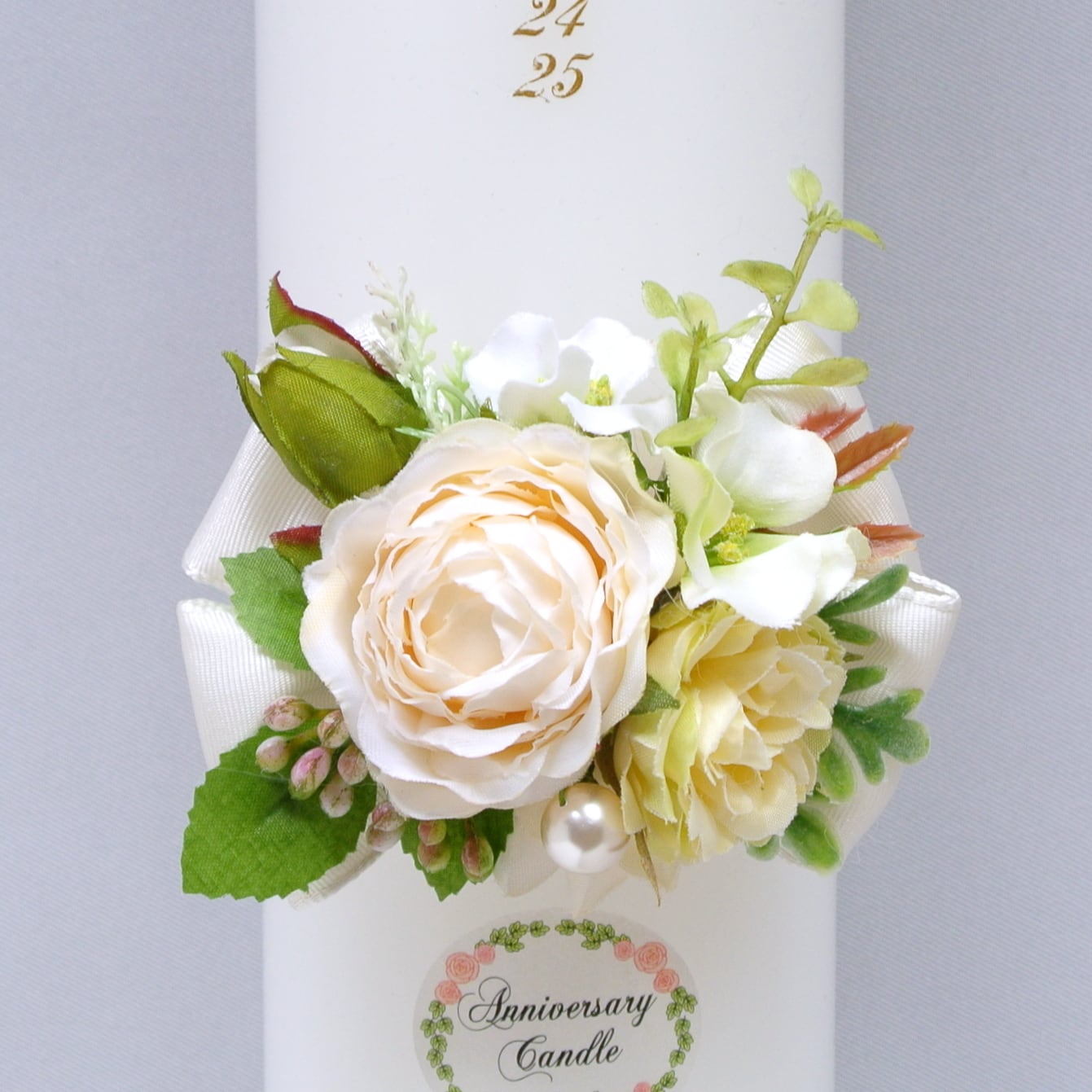 アニバーサリーキャンドル ホワイトローズ F587 | CANDLE FACTORY
