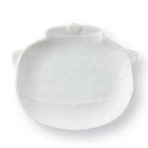 白い豆皿　茶釜（ちゃがま）　白磁　細工小皿　miyama　白い食器　和食器