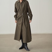 トレンチ風シャツワンピース H0067