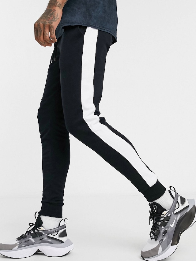skinny joggers with side stripe
