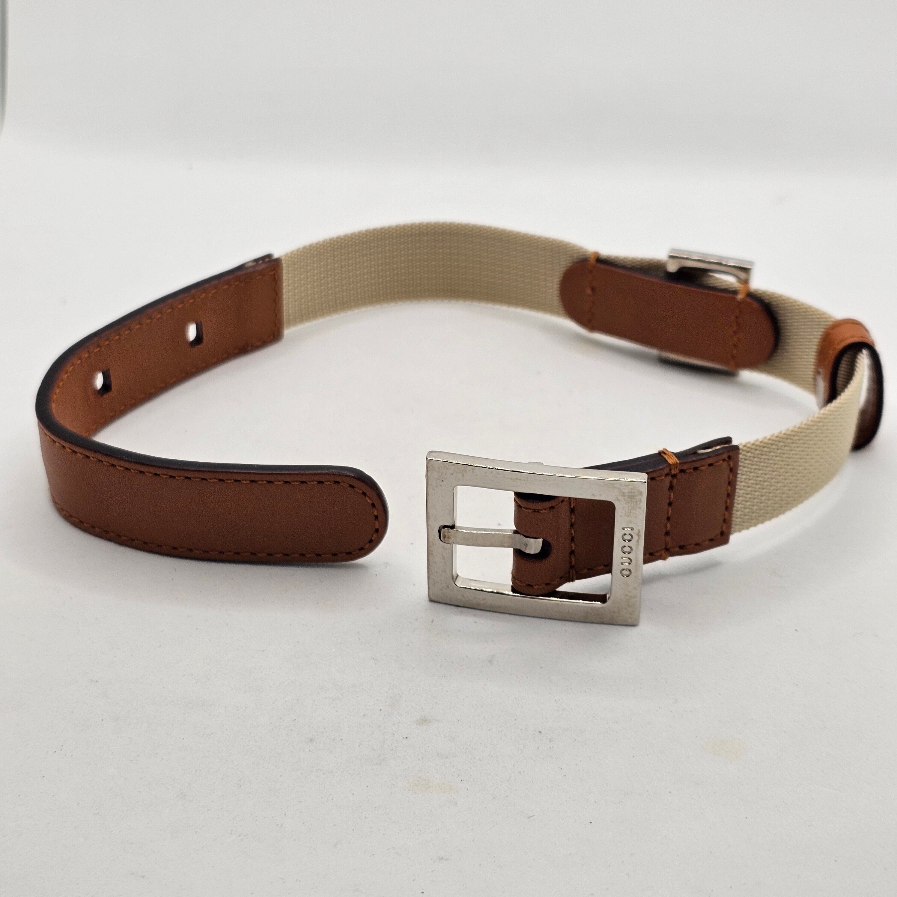 【希少】GUCCI ペット用 首輪・リード セット レザー キャンバス 箱付 希少】GUCCI ペット用 首輪・リード セット レザー キャンバス 箱付