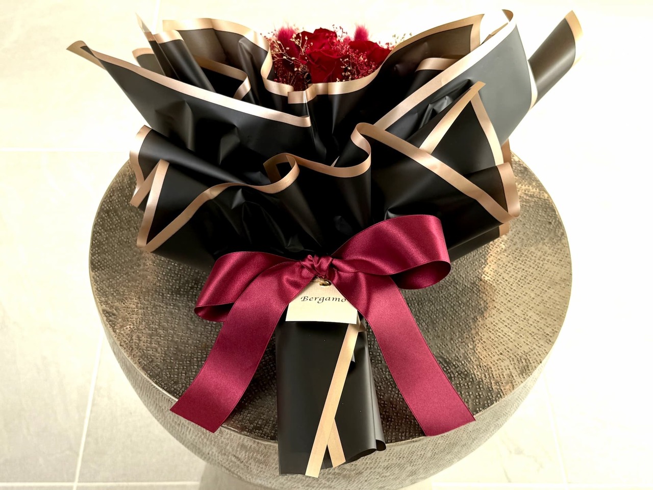 Crimson（クリムゾン）｜プロポーズブーケ／12本のプリザーブドローズ レッド - 4