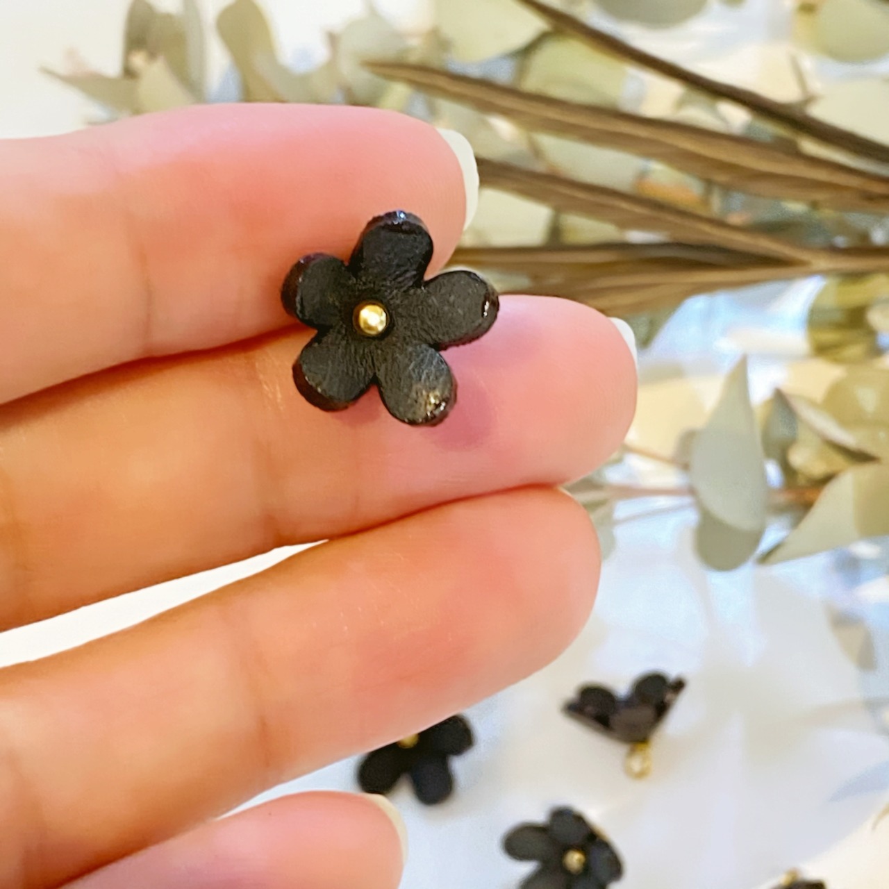 【アウトレット】ジャスミン(ピン付きタイプ）ブラック5個セット - 6