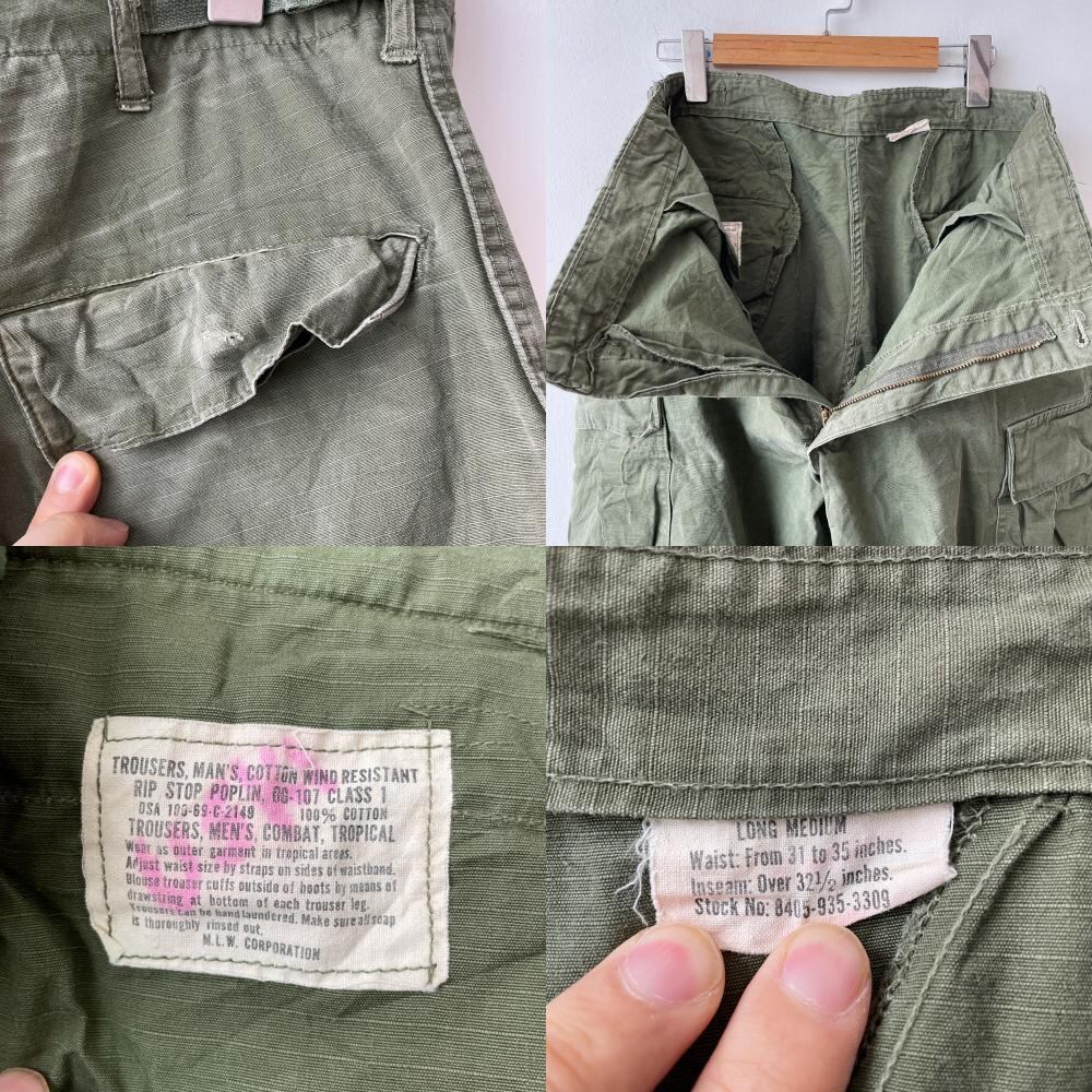 214】US ARMY ジャングルファティーグ パンツ M 4th リップストップ  