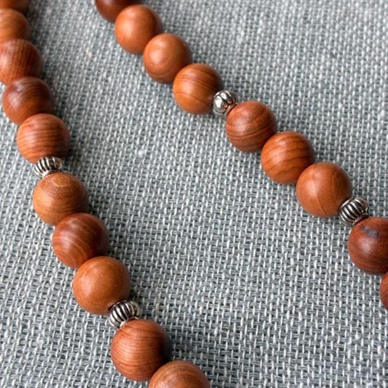 TOPANGA Jewelry　MARAブレスレット　イチイウッド　生命の木　ロングネックレス　数珠　瞑想　ヨガ　ラップブレス　天然石　108個　マーラ　