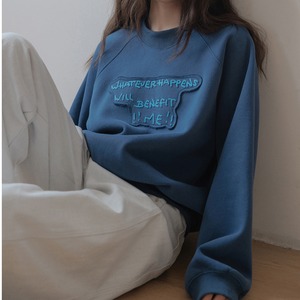 ラウンドネックワイドスウェット　a0648