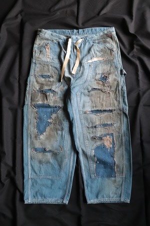 ANACHRONORM/アナクロノーム　HARD DAMAGED DENIM PAINTER EASY PANTS INDIGO　AN271