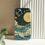 受注生産 iPhoneケース 金色月と海のクラシック星図｜天体図 STAR031C