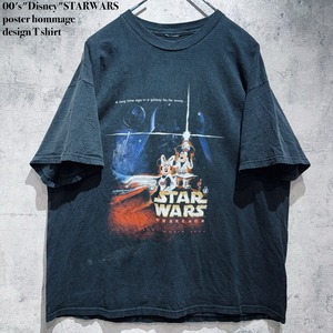 00's"Disney"STARWARS poster hommage design T shirt