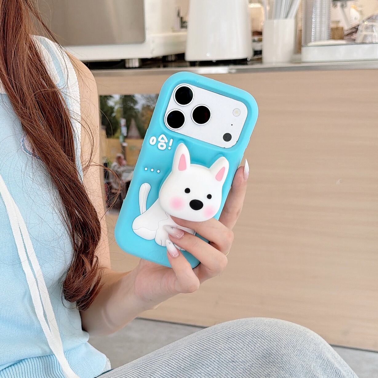 立体 わんちゃん iPhone 17 17pro 16 ケース スタンド機能付き